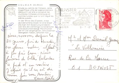 Colmar — widok panoramiczny z herbem — Éditions à CIGOGNE — Rewers