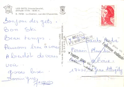 Les Gets — widok z Chavannes — Wydawnictwo CELLARD — Rewers