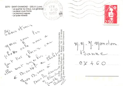 O bairro do Creux — Saint-Chamond — Editor Cartes Postales Diffusion — Verso