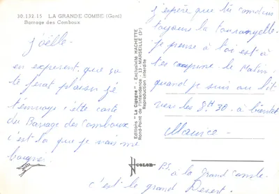 A Grande Combe (Gard) — Barragem dos Comboux — Edições Rond-Point de l'Intendance — Verso