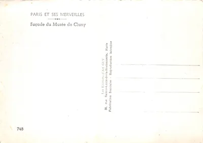 Fassade des Musée de Cluny — Verlag GUY, Nr. 748 — Rückseite