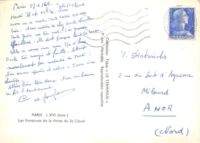 As Fontes da Porta de St Cloud — Paris (XVIº) — Coleção Tabac « LE TERMINUS » — Verso