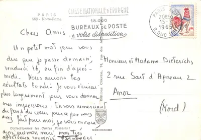 Notre-Dame de Paris — uitzicht op de westelijke gevel met de roos en de torens — uitgever IRIS — Achterkant
