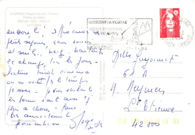 Avoriaz — estação de esqui com hotel de madeira — editor SECA 367 — Verso