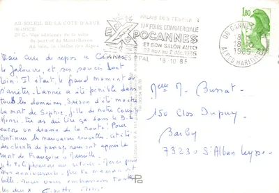 Nice — widok lotniczy portu i Mont-Boron — Wydawnictwo Y.P.A. 101, 17. Targ Handlowy w Cannes — Rewers