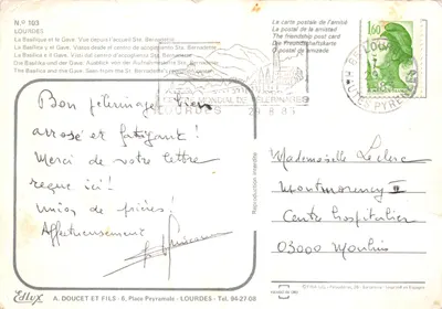 Lourdes — Bazylika i Gave — Wydawca Edlux, N° 103 — Rewers