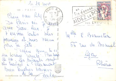 Paryż — Wieża Eiffla, Arc de Triomphe, Notre-Dame — Souvenir de Paris, Wydawnictwo Mexichrome — Rewers