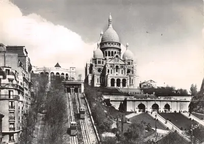 Basílica do Sagrado Coração — vista panorâmica com a escada monumental e o funicular — Edições d'Art, n° I.B. 574