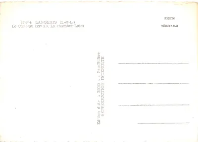 Quarto do castelo de Langeais — interior do XVᵉ século — editor MOD, n° 37-F-4 — Verso