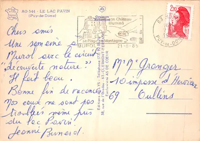 Jezioro Pavin — widok jeziora i zasnieżonych gór — Wydawnictwo LYS, AO-544 — Rewers