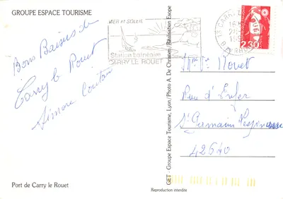 Port w Carry le Rouet — plaża — Grupa Espace Tourisme, Lyon — Rewers