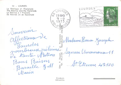 Lourdes — Bazylika i Esplanada — Wydawca P. Doucet, pl. Peyramale — Rewers