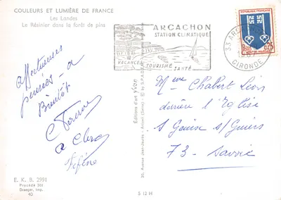 Les Landes — O Resinista na floresta de pinheiros — Éditions d'art Yvon — Verso