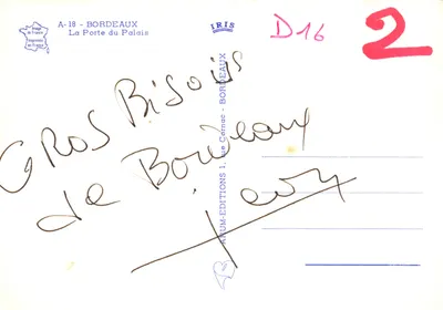 Porta Palais — Bordeaux — wydawca IRIS — Rewers