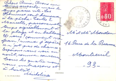 Luché-Pringé — castelo, praia, lago e parque — editor Combier Imprimeur — Verso