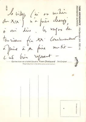Abondance — alpejski wioska z XIX wieku — Studio Yvon Chaloyard — Rewers