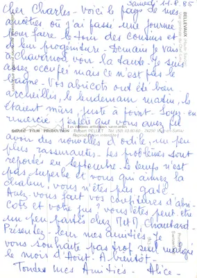 Vista geral do Chef-Lieu — Bellevaux (Haute-Savoie) — Les éditions artistiques savoyardes — Verso