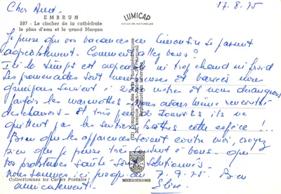 Embrun — wieża katedry i zbiornik wodny du Morgon — wydawca IRIS — Rewers