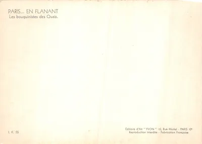 Parijs... Wandelen — De boekenhandels aan de kade — Éditions d'Art YVON — Achterkant