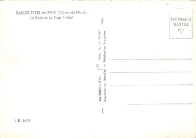 Sables-d'Olonne — Widok zatoki i Cape Fréhel — Éditions Martel — Rewers