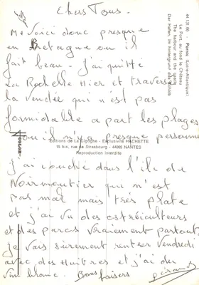 Porto de Pornic — Castelo no fundo — Edições de La Cigogne — Verso
