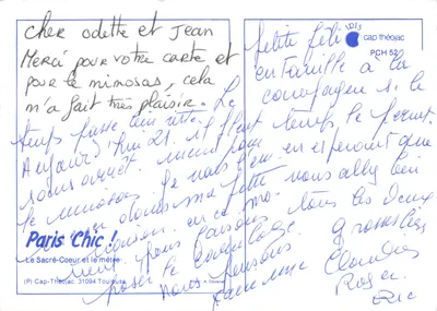 Paris — vista noturna do Sacré-Cœur com metrô e lua cheia — editor Cap-Théojac, n° PCH 52 — Verso