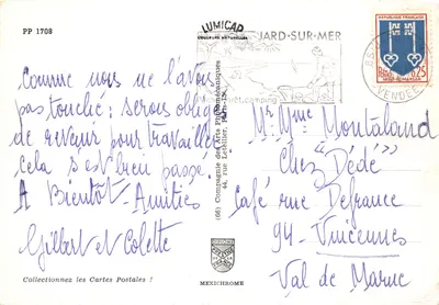 Os Vencedores do Trio — Editor LUMICAD, Jard-sur-Mer, n° PP 1708 — Verso
