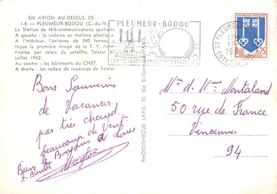 Pleumeur-Bodou — Estação de telecomunicações espaciais — Editor: PHOTO-THÈQUE PARIS — Verso