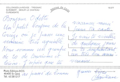 Os mais belos vilarejos da Corrèze — Collonges-la-Rouge, Saint-Robert, Segur-le-Château — Edição de Luxo, n° 19-377 — Verso