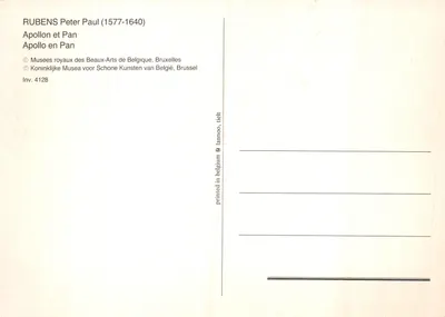 Apolônio e Pan — cena mitológica — editor Museus Reais das Belas-Artes da Bélgica, Bruxelas, n° de inventário 4128 — Verso