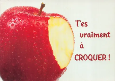 Maçã — fruto vermelho com uma fatia comida — editor Fotoline