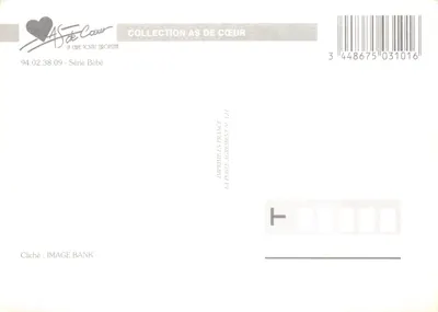Pai e bebê — cena ternura — editor AS de Cœur, série Bébé — Verso