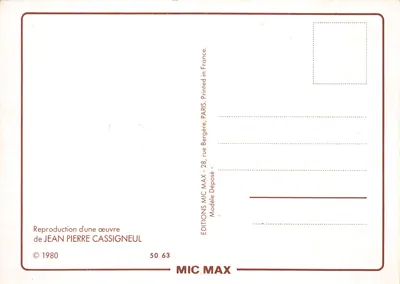 Jardim colorido — reprodução de uma obra de Jean Pierre Cassigneul — Éditions MIC MAX — Verso