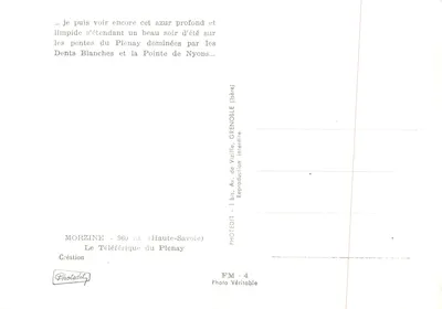 O Teleférico do Plenay — vista das Dentes Brancas e da Ponta de Nyons — editor Photedit — Verso