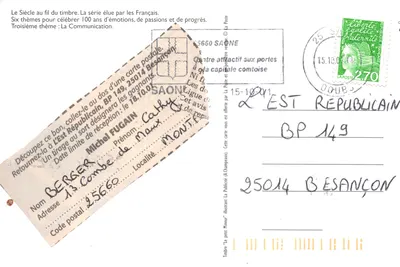 El pequeño Minero — personaje de cómic — editor LA POSTE 2001, número de serie 1000 — Reverso