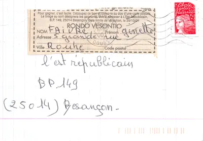 Rue de la République — kamienica z kwiatami na schodach — wydawca nie widoczny — Rewers