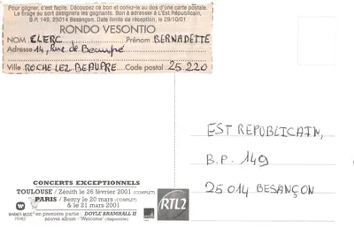 Eric Clapton — retrato de criança — editor Warner Music France — Verso
