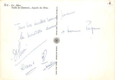 Vale de Chamonix — Aiguille des Drus — Edições Pierre Tarraz, Chamonix — Verso