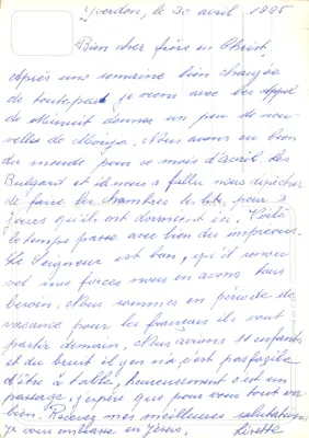 Flores selvagens perto de um curso d'água — texto bíblico Atos 4:29 — editor Lesort-Paris — Verso