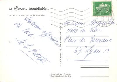 Calvi — O Porto visto da Cidadela — Ed. A. Rion - 06-NICE — Verso