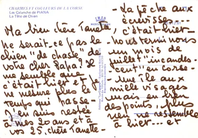 Głowa psa — skała na Korsyce — wydawca IRIS — Rewers
