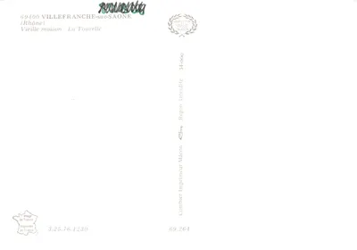 La Tourelle — stara domowa w VILLEFRANCHE-sur-SAÔNE — drukarnia Combier Mâcon — Rewers
