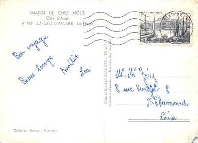 La Piage — praia animada à beira do mar — Edições Henri LAULAGNET, P 477 — Verso