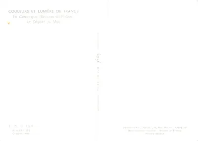 Para na koniu — scena wyjazdu do Camargue — wydawca YVON — Rewers