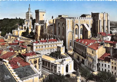 Avignon (Vaucluse) — O Palácio dos Papas e Notre-Dame des Doms vistos do Campanário — Éditions Rella