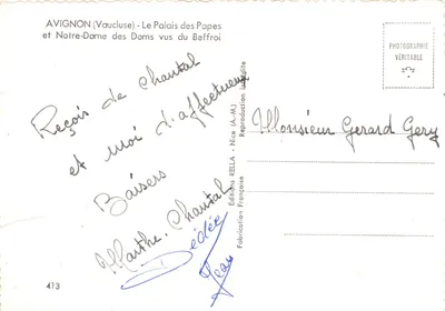 Avignon (Vaucluse) — O Palácio dos Papas e Notre-Dame des Doms vistos do Campanário — Éditions Rella — Verso