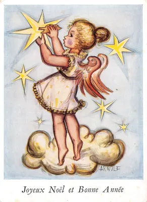 Enfant ange — tenant une étoile — dessiné par ARNULF
