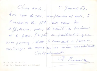 Enfant ange — tenant une étoile — dessiné par ARNULF — Verso
