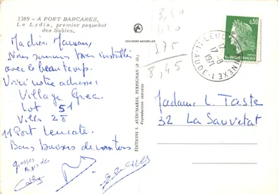 Le Lydia — pierwszy parowóz z Sables — wydawca ÉDITIONS S. AUDUMARES, PERPIGNAN (P.O.) — Rewers