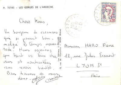 As GORGES da ARDECHE — Rocher de Madeleine Cathédrale, Pont de Salavas, Église de Chameze, etc. — Les Éditions J. CELLARD — BRON (Rhône) — Verso